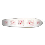 Red and White Pattern of Love Hearts. Skate Decks