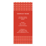 red and white pattern rack cards