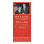 red and white pattern rack cards