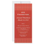 red and white pattern rack card
