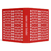 Red And White Patterned Designer binder binder