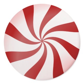 Red and White Peppermint Candy Stickers