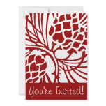 Red and White Pinecone Holiday Invitation