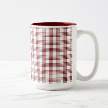Red and White Plaid Coffee Mug