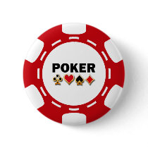 RED AND WHITE POKER CHIP PIN
