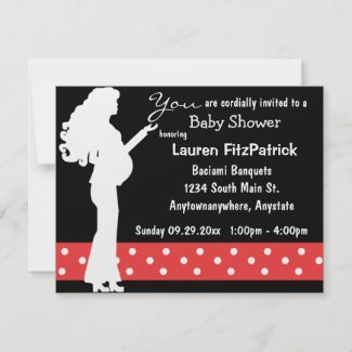 Red And White Polka Dot Baby Shower Invitation invitation