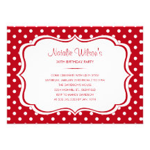 Red and White Polka Dot Invitations