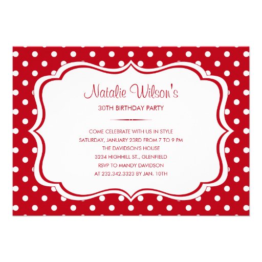 Red and White Polka Dot Invitations