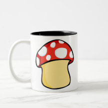 Red and White Polka Dot Mushroom Coffee Mugs