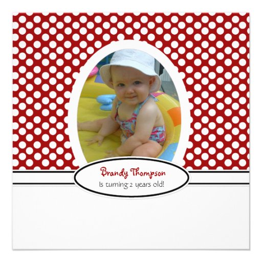 Red and White Polka Dot Party Invitation