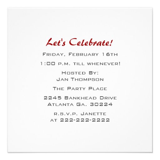 Red and White Polka Dot Party Invitation