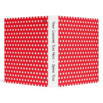 Red and White Polka Dot Pattern. Spotty. Vinyl Binder