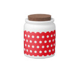 Red and White Polka Dot Pattern. Spotty. Candy Jar