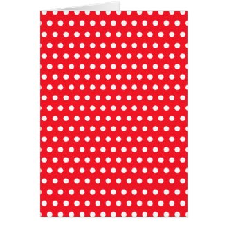 Red and White Polka Dot Pattern. Spotty. Greeting Cards