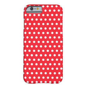 Red and White Polka Dot Pattern. Spotty. Barely There iPhone 6 Case
