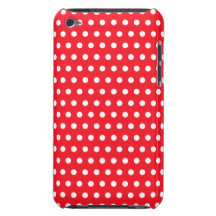 Red and White Polka Dot Pattern. Spotty. iPod Touch Cover