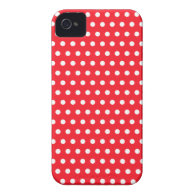 Red and White Polka Dot Pattern. Spotty. iPhone 4 Case-Mate Case