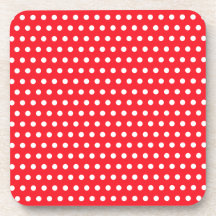 Red and White Polka Dot Pattern. Spotty. Coaster