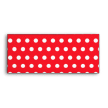 Red and White Polka Dot Pattern. Spotty. Envelope