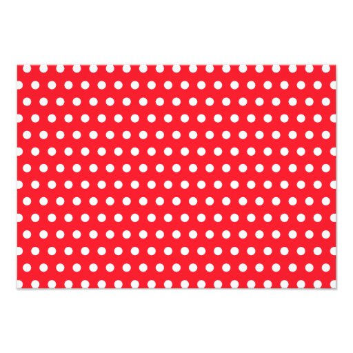 Red and White Polka Dot Pattern. Spotty. Personalized Invites