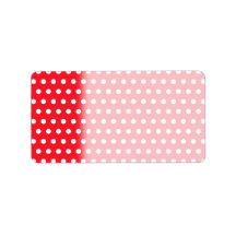 Red and White Polka Dot Pattern. Spotty. Labels