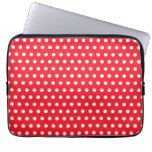 Red and White Polka Dot Pattern. Spotty. Laptop Computer Sleeve