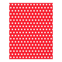 Red and White Polka Dot Pattern. Spotty. Personalized Letterhead