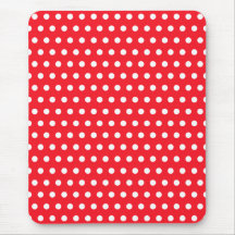 Red and White Polka Dot Pattern. Spotty. Mouse Pad