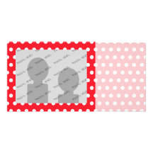 Red and White Polka Dot Pattern. Spotty. Photo Cards