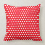 Red and White Polka Dot Pattern. Spotty. Throw Pillow