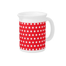 Red and White Polka Dot Pattern. Spotty. Pitchers