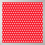 Red and White Polka Dot Pattern. Spotty. Poster
