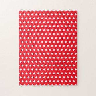 Red and White Polka Dot Pattern. Spotty. Puzzles