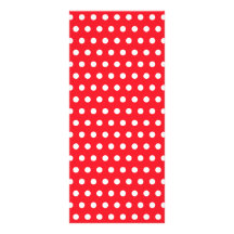 Red and White Polka Dot Pattern. Spotty. Personalized Rack Card
