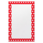 Red and White Polka Dot Pattern. Spotty. Stationery Paper