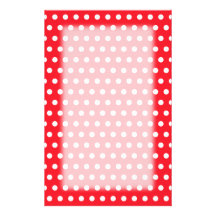 Red and White Polka Dot Pattern. Spotty. Custom Stationery