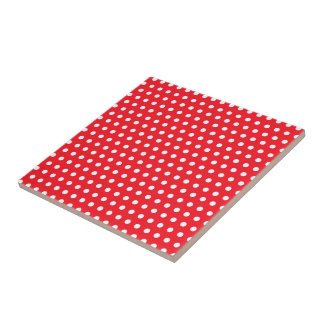 Red and White Polka Dot Pattern. Spotty. Tile