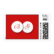Red and White Polka Dot Postage stamps
