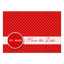 Red and White Polka Dot Save the Date Invitation invitations