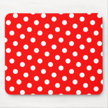 Red and White Polka Dots Mousepads