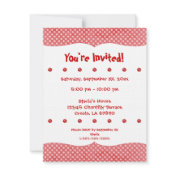 Red and White Polka Dots Party Invite