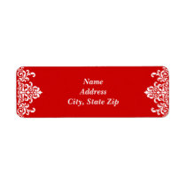 Red and White Return Address Label