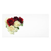 Red and White Rose Heart Photo Card Template