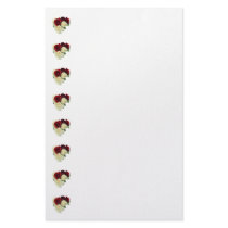 Red and White Rose Heart Customized Stationery