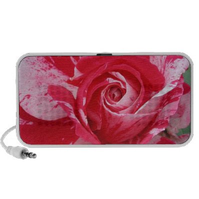 Red and White Rose Portable Speakers