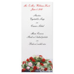 Red and White Roses Reception Menu Rack Card