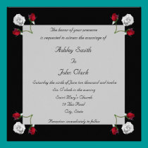 Red and White Roses wedding invitation invitations