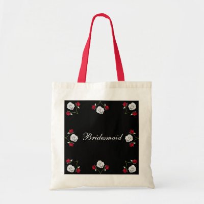 Red and White Roses wedding tote bag