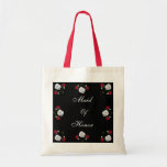 Red and White Roses wedding tote bag