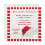 Red and White Santa Claus Hat Christmas Personalized Invite